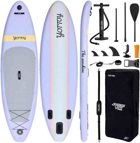 YOTTOY Inflatable Stand Up Paddle Board,Stable Lightweight 10'5" SUP with Non-Slip EVA Deck, Premium Paddleboard Accessories, Three-Fin System & Carry Bag,All-Around Inflatable SUP in Saudi Arabia