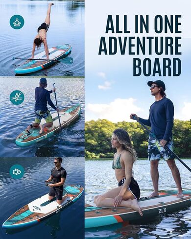 ZLX 11’6 Touring Inflatable Paddle Board | Extract Wide Fast-Tracking SUP for Long-Distance Touring | Stable Stand Up Paddle Board with Seat, Backpack & Accessories for Adults, All Skill Levels in Saudi Arabia