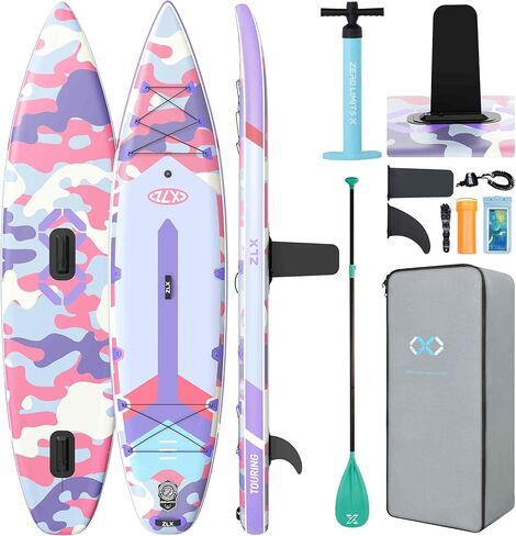 ZLX 11’6 Touring Inflatable Paddle Board | Extract Wide Fast-Tracking SUP for Long-Distance Touring | Stable Stand Up Paddle Board with Seat, Backpack & Accessories for Adults, All Skill Levels in Saudi Arabia