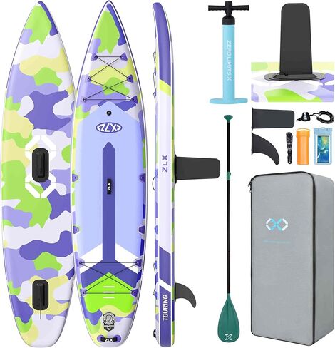ZLX 11’6 Touring Inflatable Paddle Board | Extract Wide Fast-Tracking SUP for Long-Distance Touring | Stable Stand Up Paddle Board with Seat, Backpack & Accessories for Adults, All Skill Levels in Saudi Arabia
