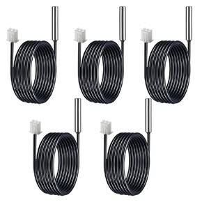 10K Temperature Sensor Probe, 3950 NTC Thermistor Accuracy 1% 5pcs 1M, Waterproof Stainless Steel Temp Probe, Digital Temp Thermostat Extension Cable for Refrigerator, Aquarium, Water Dispenser Parts in Kuwait