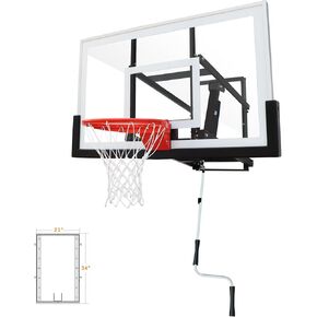 مرآب كرة السلة PROGOAL مثبت على الحائط بارتفاع قابل للتعديل، مع لوح خلفي من الزجاج المقسى مقاس 60 بوصة × 36 بوصة، وحافة قابلة للانفصال على الطراز الاحترافي، ودعامة متينة وشبكة لجميع الأحوال الجوية in Kuwait