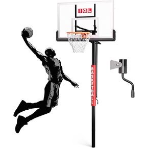 IGL In Ground Basketball Hoops Outdoor, 52" In Ground Basketball Hoop, 7.5-10FT Adjustable In Ground Basketball Hoops & Goals with 18 Inch Breakaway Rim for Driveway/Backyard/Court in Kuwait