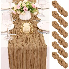 2 حزمة من القماش القطني الأحمر مقاس 120 بوصة مفرش طاولة بوهو ريفي من الشاش الشفاف الرومانسي بطول 10 أقدام من قماش الجبن لحفلات الزفاف وحفلات الزفاف وحفلات أعياد الميلاد وديكور عيد الفصح in Kuwait