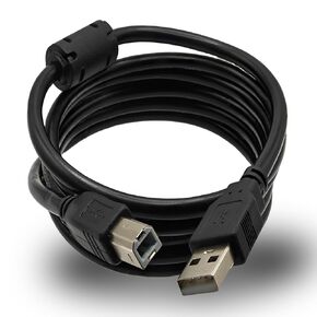 كابل USB من النوع B لوحدة التحكم MIDI، كابل طابعة USB A إلى USB B بطول 5 أقدام، كابل كمبيوتر إلى سلك USB للوحة المفاتيح، سلك USB عالي السرعة للموسيقى للبيانو الرقمي، لوحة مفاتيح Midi، خلاط، وحدة فك ترميز، طابعة (أسود) in Kuwait