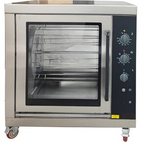 INTSUPERMAI HEJ-201 Commercial Desktop Electric Rotary Chicken Roaster Oven 12KW Stainless Steel Chicken Roaster Machine for 36-42 Chickens, Temperature Control 360° Auto Rotation 220V in Kuwait