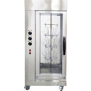 INTSUPEIMAI Commercial Electric Grill 7.5KW High-Power Stainless Steel Rotary Chicken Grill 360-degree Automatic Rotating Basket with Visible Glass Window 220V in Kuwait