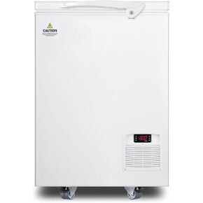 Accucold LAB8R6 Low Chest Freezer 3 Cu. Ft. -85ºC Ultra Low Temperature, Defrost Drain, Approved to ANSI/NSF-7, Digital Thermostat, UL Listed, Caster Set- Comes with 6 Vertical box shelves (LAB8R6) in Kuwait