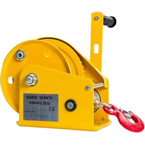 Manual Hand Winch, 1200 1800 2600LB Two-Way Self-Locking Small Hand Windlass with Automatic Brake Manual Winch Tractor for Trailer, Boat (1200lb NO Cable) in Kuwait