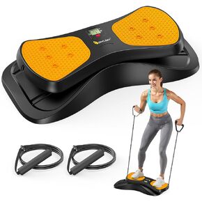 OWLSKY Balance Board with Resistance Bands, Portable Rock Stepper Featuring LCD Monitor, 330 lbs Capacity Ski Machine for Full Body Workout in Kuwait