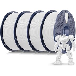 حزمة خيوط الطابعة SUNLU 4 كجم PLA ثلاثية الأبعاد، خيوط PLA ملفوفة بدقة 1.75 مم، دقة الأبعاد +/- 0.02 مم، خيوط تغليف جيدة للفراغ، 4 كجم إجمالاً، 1 كجم لكل بكرة، 4 أبيض in Kuwait