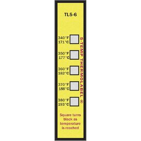 5-Temp Thermolabel 340-380 درجة فهرنهايت حزمة ملصقات لدرجة الحرارة مكونة من 16 ملصقًا in Kuwait