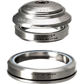 Chris King DropSet 3 Silver Integrated Upper Bearing: IS41/28.6 45°/45°Lower Bearing: IS52/40 36°/45° 1-1/8" > 1.5" Steel Bearing Headset in Saudi Arabia