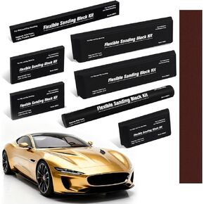 7Pcs Sanding Block Kit with Sandpaper Flexible EVA Foam Sanding Blocks Wet or Dry Autobody Sanding Kit for Woodworking Automotive Car Bodywork in Kuwait