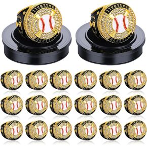 Lightgo 20 PCS Football Basketball Championship Rings with Display Distric Districs and Baseball Volleyball Coabcer Rings Bulk For Tournament Awdet in Kuwait
