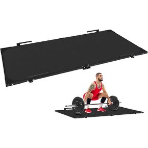 منصة رفع الأثقال مقاس 8 أقدام × 4 أقدام، وإطار فولاذي مُثبت معًا وبلاط مطاطي مكون من 8 قطع، ومساحة مخصصة لرفع الأثقال، تتضمن أوتاد شريطية، ومنصة رفع الأثقال للصالة الرياضية المنزلية in Kuwait