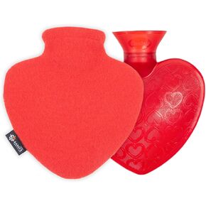 Red Heart Shaped Hot Water Bottle with Barker Textile 100% Wool Cover, Fashy Heart Shape Water Bottle 0.7L in Saudi Arabia