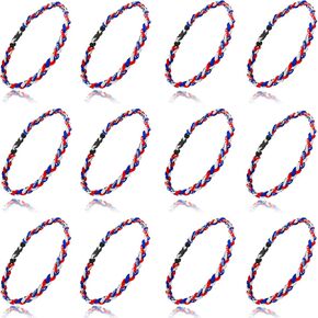 12 Pack Baseball Necklace 18inch, Three Braided Tornado Rope Design Baseball Necklace, Team Gift Party Favors, Sports Parties for Baseball Funs in Kuwait