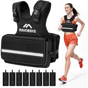 سترة مرجحة قابلة للتعديل للنساء والرجال، سترات وزن 1-12/1-20/1-30 رطل مع حزام كتف قابل للتعديل، 8 رمال حديدية، جيب كبير، شريط عاكس، سترة مرجحة للرجال والنساء للتمرين، تدريب القوة in Kuwait