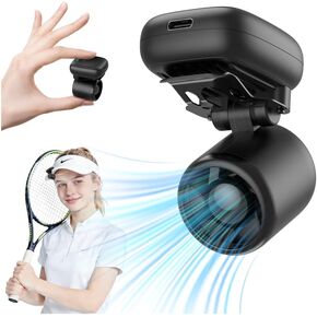 Mini Clip On Fan Portable, Ultra-Lightweight 2oz, Rechargeable Mini Portable Fan with 3 Speeds USB-C, Hands-Free Clip Fan Face Cooling for Outdoor, Soccer, Baseball Cap, Visor Hat, Sports (Black) in Kuwait
