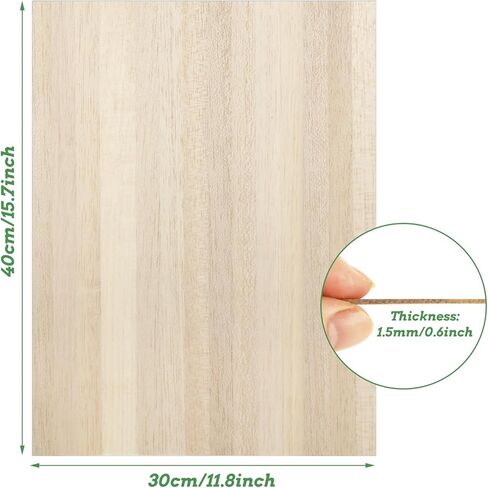 MIVIDE 16 Pack Balsa Wood Sheets, 11.8x15.7x1/16 Inch, Thin Natural Unfinished Wood for Crafts, Hobby, Model Making, Wood Burning and Laser Projects, School Projects, Craft Project（300x400x1.5MM） in Saudi Arabia