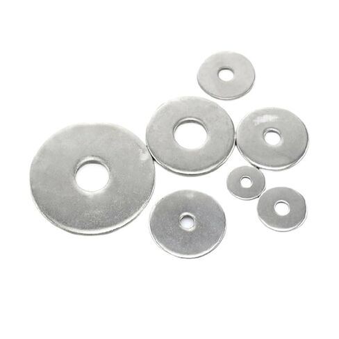 M2.5 M3 M3.5 M4 M5 M6 M8 M10 M12 M14 M16 A2 304 Stainless Steel Large Size Flat Washer Plain Gasket 1/100Pcs(25pcs M6) in Kuwait