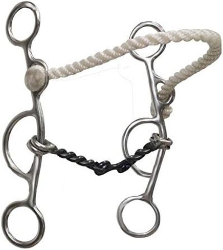 Showman Stainless Steel Combination Bit w/Rope Nose & Dog Bone Mouth in Saudi Arabia