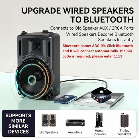 محول مستخرج الصوت HDMI ARC، مع مستقبل صوت بلوتوث 5.3 رقمي إلى محول صوت تناظري، محول SPDIF/HDMI ARC RCA مع زر التحكم لمقبس ستيريو L/R 3.5 مم للتلفزيون in Kuwait