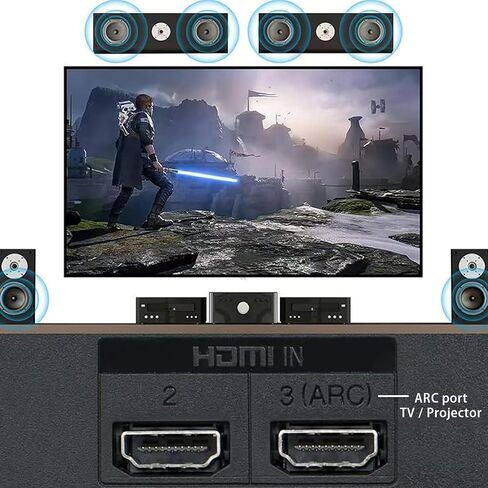 محول مستخرج الصوت HDMI ARC، مع مستقبل صوت بلوتوث 5.3 رقمي إلى محول صوت تناظري، محول SPDIF/HDMI ARC RCA مع زر التحكم لمقبس ستيريو L/R 3.5 مم للتلفزيون in Kuwait