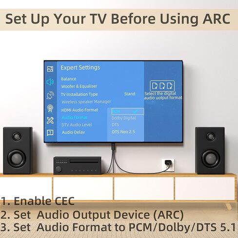 192 كيلو هرتز eARC/ARC إلى محول صوت SPDIF محوري بصري للتلفزيون إلى مكبر الصوت - يدعم إدخال PCM2.0/Dolby5.1/DTS 5.1، والتحكم في مستوى الصوت CEC وكابل بطول 5 أقدام in Kuwait