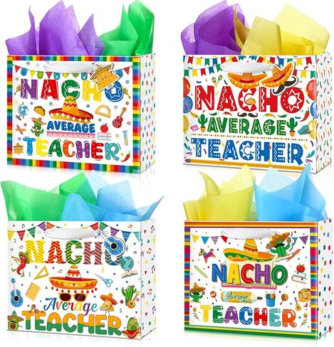 Kolldenn 12 PCS End of Year Gifts Teacher President Gift Bag With Tissue Paper 10 × 8 × 4 '' Summer Medium Thank in Kuwait