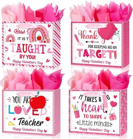 Kolldenn 12 PCS End of Year Gifts Teacher President Gift Bag With Tissue Paper 10 × 8 × 4 '' Summer Medium Thank in Kuwait