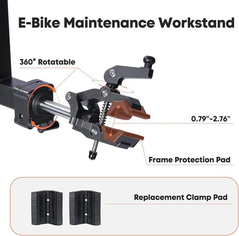 Ebike Repair Stand, Bike Lift Workstand Mechanic Bicycle Repair Stand 165lbs Capacity with Adjustable Height, Rotating Clamp, Tool Tray, for Electric, Heavy Duty Bikes, Home Bicycle Maintenance Stand in Kuwait