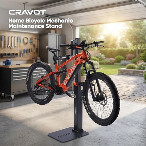 Ebike Repair Stand, Bike Lift Workstand Mechanic Bicycle Repair Stand 165lbs Capacity with Adjustable Height, Rotating Clamp, Tool Tray, for Electric, Heavy Duty Bikes, Home Bicycle Maintenance Stand in Kuwait