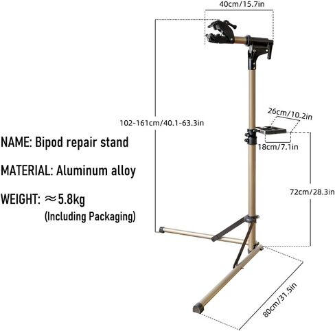 حامل إصلاح الدراجة ThinkRider مع ارتفاع قابل للتعديل، حامل خدمة الدراجة قابل للطي للمنزل والمتجر، منصات عمل الدراجة للدراجات الجبلية ودراجات الطرق - بحد أقصى 65 رطلاً in Kuwait