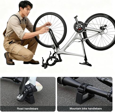 Portable Clip-On Bike Repair Stand 2Pcs Black, Quick Release Handlebar Support Fits 30-34mm Grips, Heavy Duty for MTB/Road/E-Bikes Home Garage Outdoor in Saudi Arabia