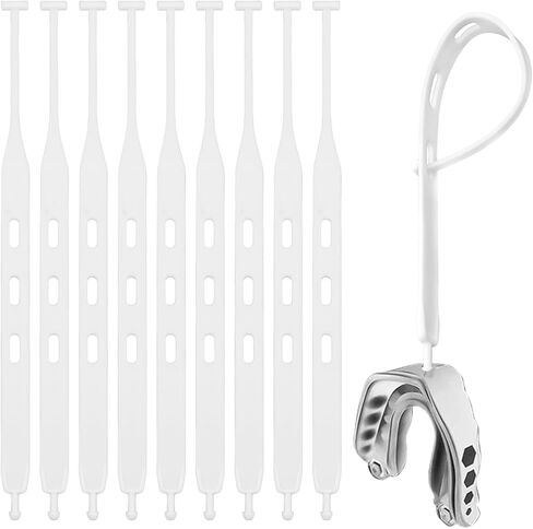 5pcs Rugby Mouth Guard Strap, Football Mouth Piece Tether Only Universal Replacement Strap for Teens Sports Football Rugby Hockey Basketball Boxing for Most Mouthguards Accessories (White) in Kuwait