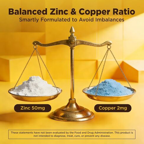 Liposomal Zinc Copper Liquid Drops, 50mg Zinc Picolinate with Copper, Selenium, Vitamin C&D3 for Immune & Thyroid Support, Fast-Absorbing Mineral Supplements for Men & Women, Blueberry, 2 Fl Oz in Kuwait