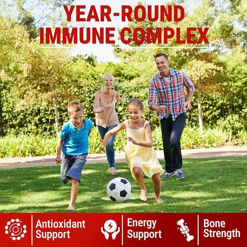 Immune Support Zinc Gummies 50mg with Elderberry Vitamin C and Zinc Supplements - Natural Antioxidant with Copper Vitamin D3 K2 Magnesium - Rich Berry Taste, Sugar-Free, 120 Gummies in Kuwait