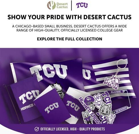 حامل شارة قابل للسحب من Desert Cactus Texas Christian University، بكرة معرف TCU مع مشبك تذكرة للحبل والعمل والمدرسة والمكتب in Saudi Arabia