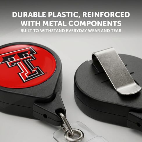 Desert Cactus Texas Tech University Retractable Badge Holder TTU Red Raiders ID Reel with Ticket Clip for Lanyard, Work, School & Office Access in Saudi Arabia