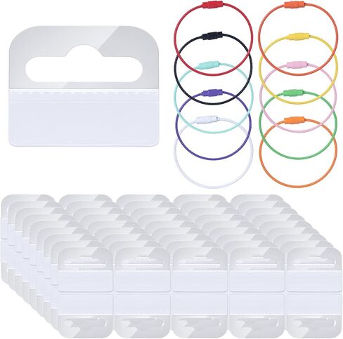 BOXOB Holder for Yoto Cards Rings and Tabs, 100pcs 1.57x1.77in Transparent Self Adhesive Labels and 10pcs Multi-Color Keyring Loop Perfect Classifying Organizing Supplies for Yoto Card in Saudi Arabia