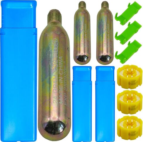 3-Pack 24/33 Grams 1/2 Thread CO₂ Cylinder Cartridge Emergency Auto-Inflate for Life Jackets, PFDs & Safety Devices | Water Sports, Fishing, Boating & Kayaking Essential in Kuwait