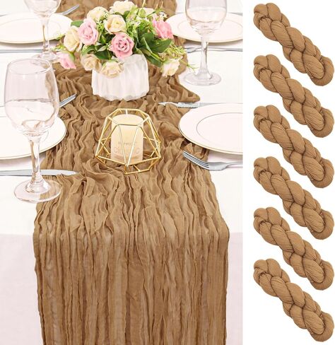 2 حزمة من القماش القطني الأحمر مقاس 120 بوصة مفرش طاولة بوهو ريفي من الشاش الشفاف الرومانسي بطول 10 أقدام من قماش الجبن لحفلات الزفاف وحفلات الزفاف وحفلات أعياد الميلاد وديكور عيد الفصح in Kuwait