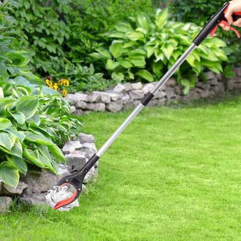 Ciieeo Folding Trash Picker Grabber Tool Red Garbage Clamp Portable Litter Grabber for Waste Removal and Sanitation Cleaning in Saudi Arabia