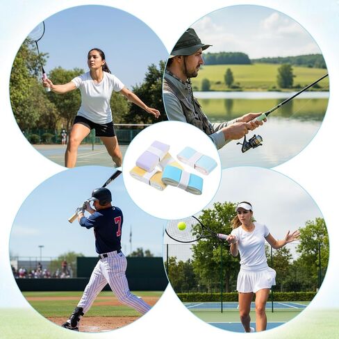 6 Pack Badminton Grip, Tennis Tape for Racket Grip, Non-Slip Absorbent Racket Tapes for Badminton, Golf, Baseball Bat, Pickleball, Gradient Color in Saudi Arabia