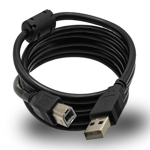 كابل USB من النوع B لوحدة التحكم MIDI، كابل طابعة USB A إلى USB B بطول 5 أقدام، كابل كمبيوتر إلى سلك USB للوحة المفاتيح، سلك USB عالي السرعة للموسيقى للبيانو الرقمي، لوحة مفاتيح Midi، خلاط، وحدة فك ترميز، طابعة (أسود) in Kuwait