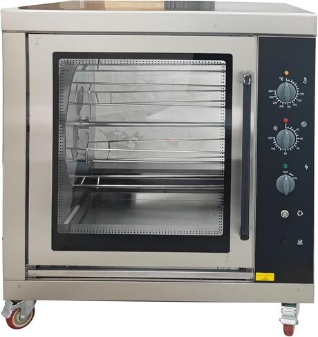 INTSUPERMAI HEJ-201 Commercial Desktop Electric Rotary Chicken Roaster Oven 12KW Stainless Steel Chicken Roaster Machine for 36-42 Chickens, Temperature Control 360° Auto Rotation 220V in Kuwait