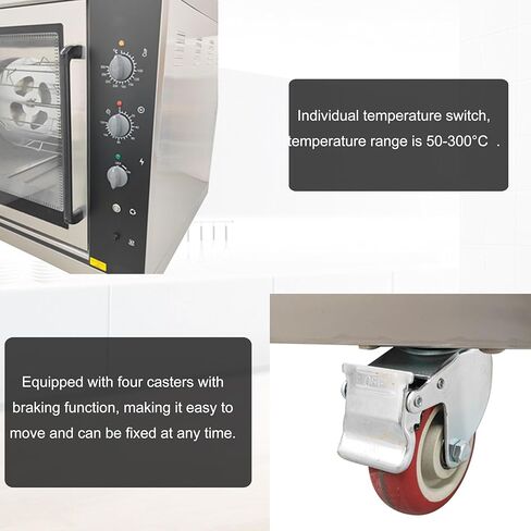 INTSUPERMAI HEJ-201 Commercial Desktop Electric Rotary Chicken Roaster Oven 12KW Stainless Steel Chicken Roaster Machine for 36-42 Chickens, Temperature Control 360° Auto Rotation 220V in Kuwait