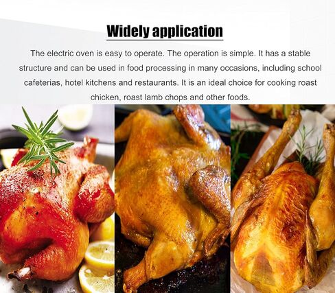 INTSUPERMAI HEJ-201 Commercial Desktop Electric Rotary Chicken Roaster Oven 12KW Stainless Steel Chicken Roaster Machine for 36-42 Chickens, Temperature Control 360° Auto Rotation 220V in Kuwait